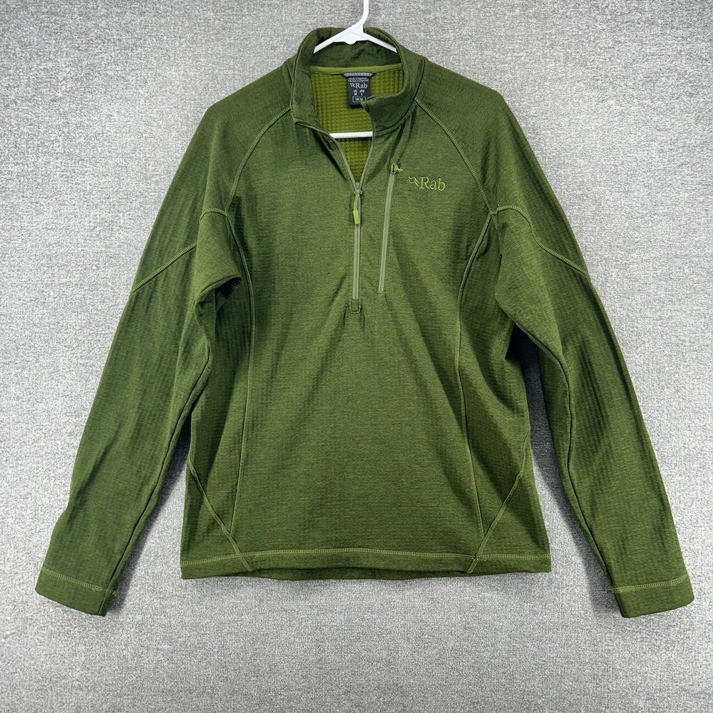 Rab Nexus 1/2 Zip Fleece Pullover Men Sz Large Base Layer Thermic Green Outdoor